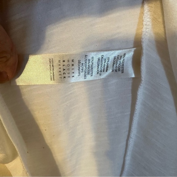 White House Black Market Gold Thread Trimmed V-neck & Sleeves w/ Sequins Size S - Picture 5 of 10